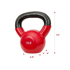 Sunny Health & Fitness Vinyl Coated Kettle Bell (Option: 15LBS)